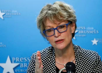 FILE PHOTO: Agnes Callamard, U.N. special rapporteur on extrajudicial, summary or arbitrary executions, holds a joint news conference with Hatice Cengiz, the fiancee of murdered journalist Jamal Khashoggi, in Brussels, Belgium December 3, 2019. REUTERS/Francois Lenoir/File Photo