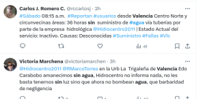 36 hrs sin suministro de agua