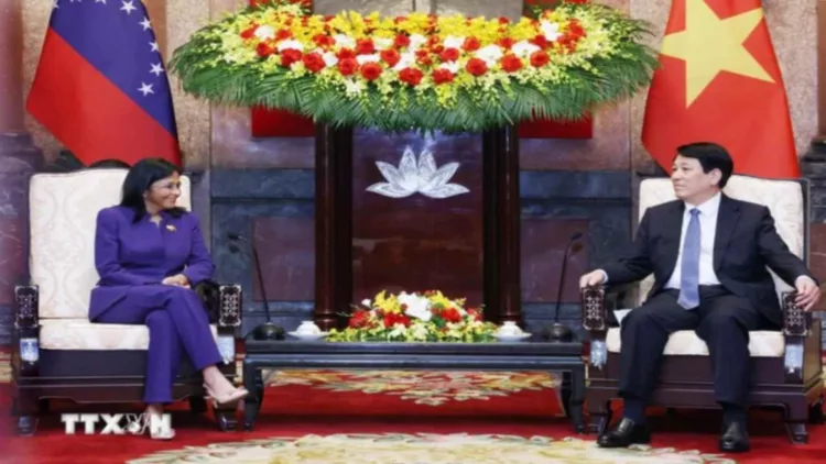 Vicepresidenta Rodríguez se reunió con el presidente de Vietnam