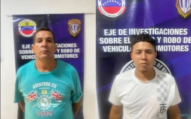 Funcionarios policiales capturaron a dos sujetos que presuntamente se dedicaban al desvalijamiento de automóviles en el municipio Carlos Arvelo de Carabobo.