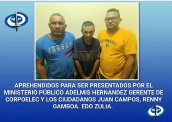 Tres sujetos fueron aprehendidos en Cabimas, estado Zulia, por presuntamente estar implicados en el hurto de equipos de distribución de energía eléctrica.