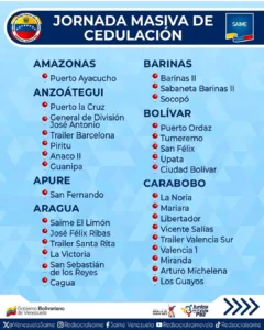 El Servicio Administrativo de Identificación, Migración y Extranjería (Saime) anunció a través de sus perfiles oficiales en redes sociales el inicio de una jornada masiva de vacunación el próximo 3 de febrero.