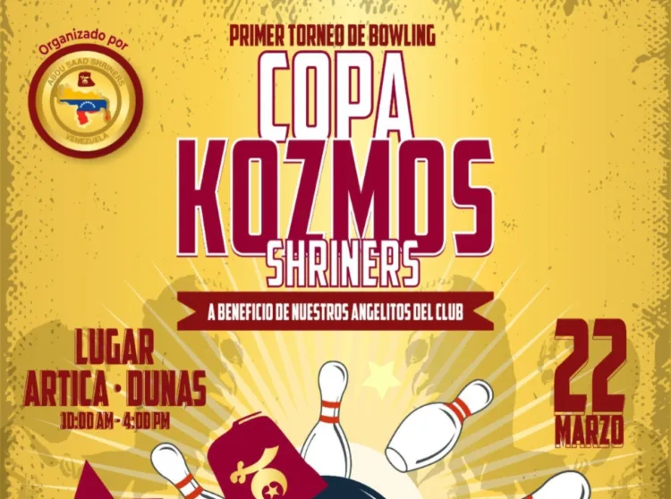 La primera Copa Kozmos tendrá lugar este sábado 22 de marzo en las instalaciones de Dunas Ártica, en beneficio de la fundación Abou Saad Shriners Venezuela.