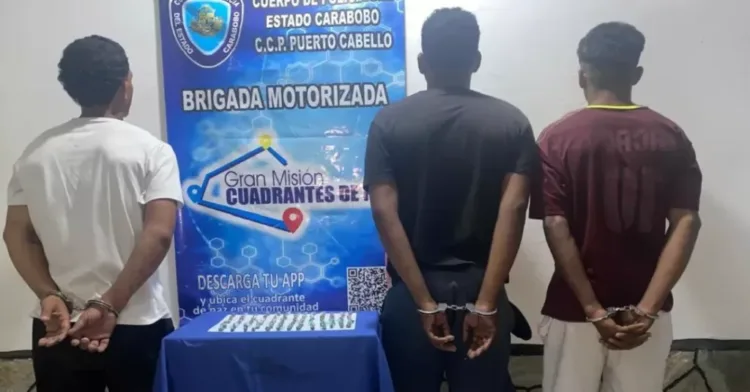 Tres sujetos fueron detenidos este miércoles 26 de marzo en Puerto Cabello por presunta posesión de drogas.