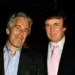 Portrait of American financier Jeffrey Epstein (left) and real estate developer Donald Trump as they pose together at the Mar-a-Lago estate, Palm Beach, Florida, 1997. (Photo by Davidoff Studios/Getty Images)