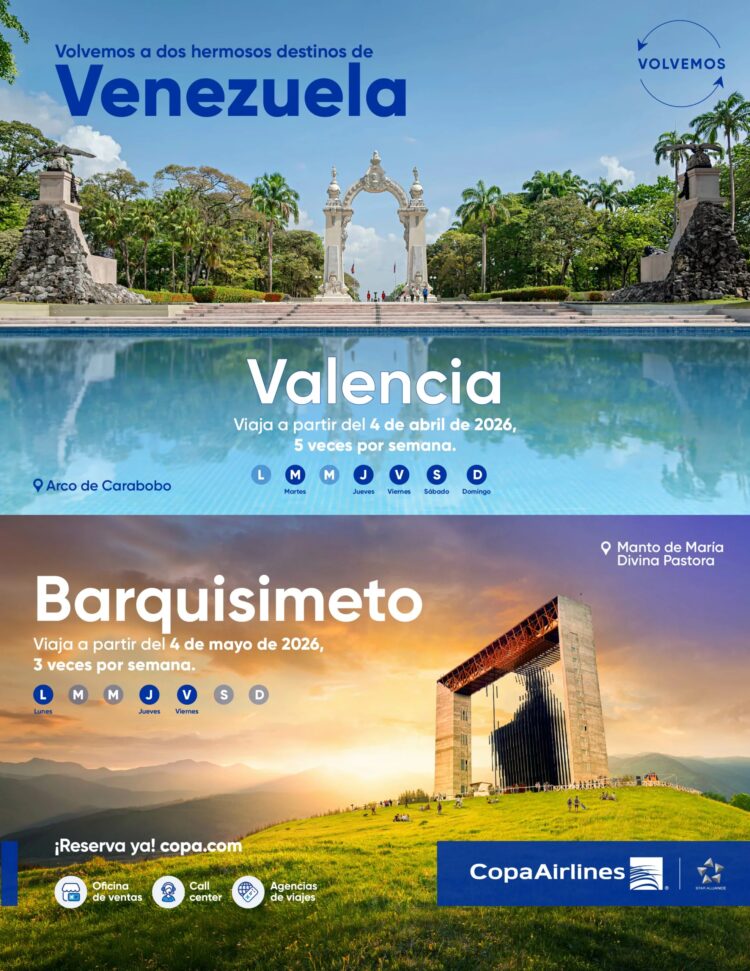 Copa Airlines iniciará operaciones a Valencia el 4 de abril