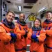 Los ocupantes de la cápsula Orion: Reid Wiseman, Victor Glover, Christina Koch y Jeremy Hansen.