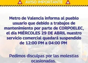 Metro de Valencia estará suspendido
