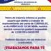 Metro de Valencia estará suspendido