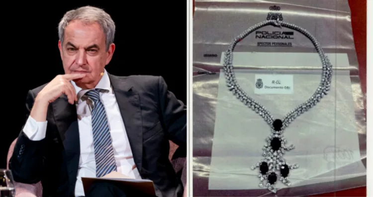 Durante el allanamiento de la oficina de Rodríguez Zapatero, en Madrid, se localizaron costosas joyas.