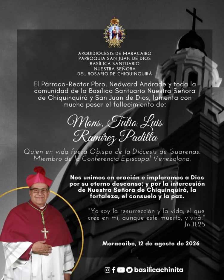 Murió Monseñor Tulio Ramírez
