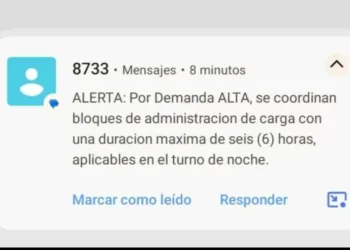 El mensaje de texto de Corpoelec no indica hora del corte.