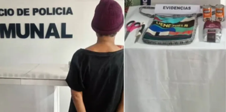 La mujer sustrajo alimentos en un establecimiento del sector. ‎ ‎