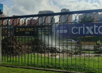 Conductores y transeúntes reportaron el bote de agua en las inmediaciones del Parque Feñalver.