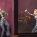 Tras un traspié, la cantante se reincorporó rápidamente a su actuación en el escenario.