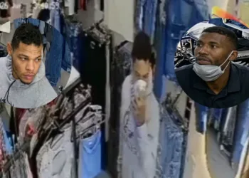 Los rostros de ambos delincuentes fueron captados por las cámaras de la tienda asaltada.